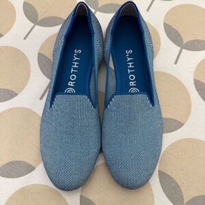 Rothy's Light Blue Knit Slip-On Loafers